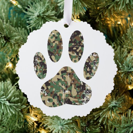 Afdrukken van camo Dog Paw Ornament Kaart (Insitu (Drie))