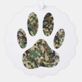 Afdrukken van camo Dog Paw Ornament Kaart (Voorkant)