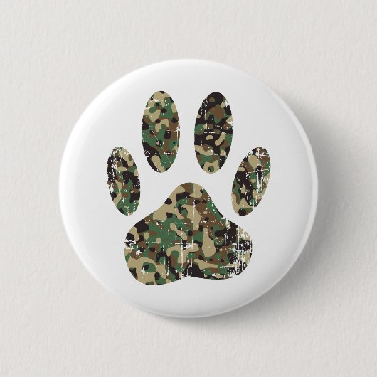 Afdrukken van camo Dog Paw Ronde Button 5,7 Cm (Voorkant)