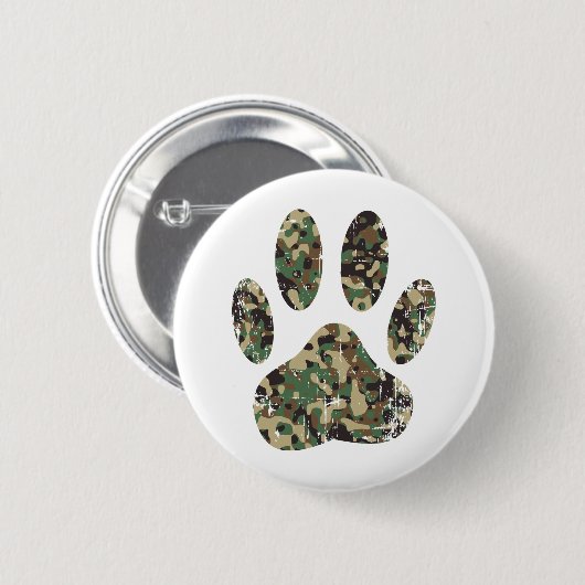Afdrukken van camo Dog Paw Ronde Button 5,7 Cm (Voorkant /achterkant)