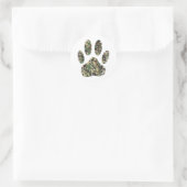 Afdrukken van camo Dog Paw Ronde Sticker (Tas)