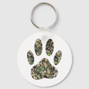 Afdrukken van camo Dog Paw Sleutelhanger