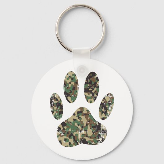 Afdrukken van camo Dog Paw Sleutelhanger (Voorkant)