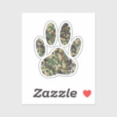 Afdrukken van camo Dog Paw Sticker (Vel)