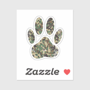 Afdrukken van camo Dog Paw Sticker