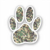 Afdrukken van camo Dog Paw Sticker (Voorkant)