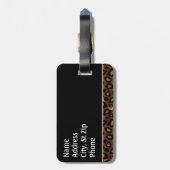 Afdrukken van champagne, Black en Leopard Bagagelabel (Achterkant verticaal)