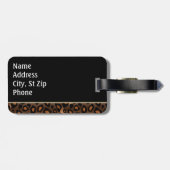 Afdrukken van champagne, Black en Leopard Bagagelabel (Achterkant horizontaal)