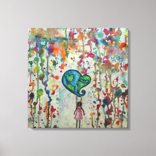 Afdrukken van Chaos Love Abstract Canvas