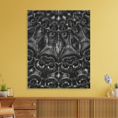 Afdrukken van Charcoal Mandala Canvas (Insitu (Woonkamer))