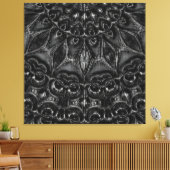 Afdrukken van Charcoal Mandala Canvas (Insitu (Woonkamer))