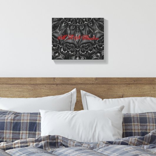 Afdrukken van Charcoal Mandala Canvas (Insitu (Slaapkamer))