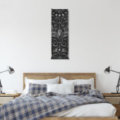 Afdrukken van Charcoal Mandala Canvas (Insitu (Slaapkamer))