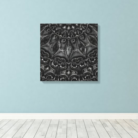Afdrukken van Charcoal Mandala Canvas (Insitu (Houten vloer))