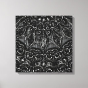 Afdrukken van Charcoal Mandala Canvas