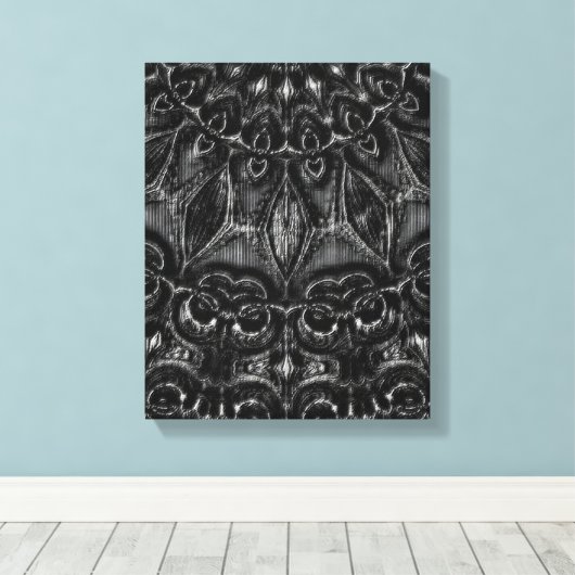 Afdrukken van Charcoal Mandala Canvas (Insitu (Houten vloer))