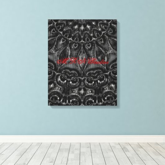 Afdrukken van Charcoal Mandala Canvas (Insitu (Houten vloer))