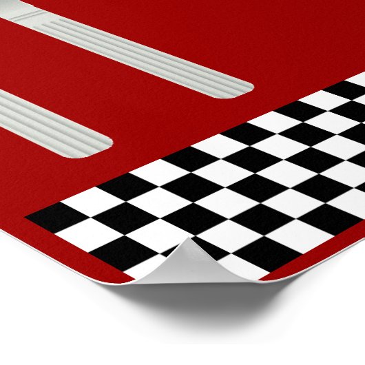 Afdrukken van checkboard Kitchen Poster (Hoek)