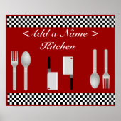 Afdrukken van checkboard Kitchen Poster (Voorkant)