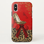 Afdrukken van Chic Red en Leopard Case-Mate iPhone Case (Achterkant)