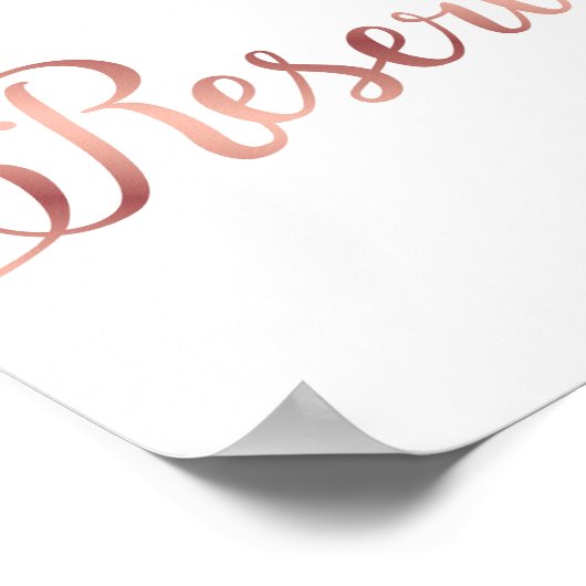 Afdrukken van Chic Roos Gold RESERVED Sign. Poster (Hoek)