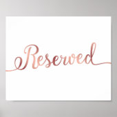 Afdrukken van Chic Roos Gold RESERVED Sign. Poster (Voorkant)