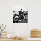 afdrukken van Chick Woman op de motorfiets Poster (Keuken)