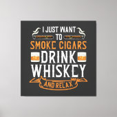 Afdrukken van Cigar- en Whiskey Quote-Canvas (Voorkant)