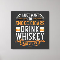 Afdrukken van Cigar- en Whiskey Quote-Canvas
