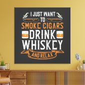 Afdrukken van Cigar- en Whiskey Quote-Canvas (Insitu (Woonkamer))