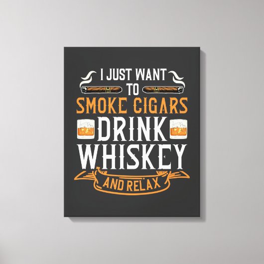 Afdrukken van Cigar- en Whiskey Quote-Canvas (Voorkant)