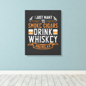 Afdrukken van Cigar- en Whiskey Quote-Canvas (Insitu (Houten vloer))