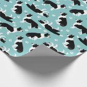Afdrukken van Collie en Paw-rand Cadeaupapier (Hoek)