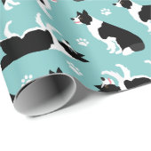 Afdrukken van Collie en Paw-rand Cadeaupapier (Rol Hoek)