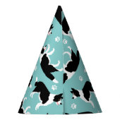 Afdrukken van Collie en Paw-rand Feesthoedjes (Achterkant)