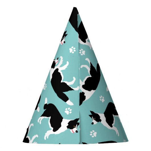 Afdrukken van Collie en Paw-rand Feesthoedjes (Achterkant)