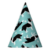 Afdrukken van Collie en Paw-rand Feesthoedjes (Links)