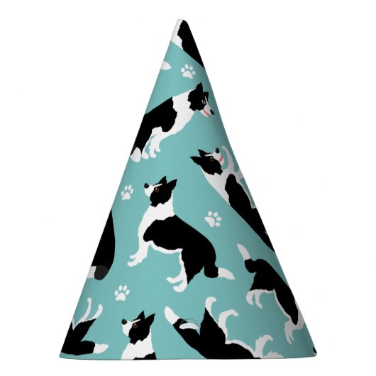 Afdrukken van Collie en Paw-rand Feesthoedjes (Rechts)