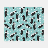 Afdrukken van Collie en Paw-rand Fleece Deken (Voorkant (Horizontaal))