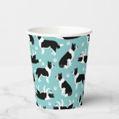 Afdrukken van Collie en Paw-rand Papieren Bekers (Links)