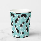 Afdrukken van Collie en Paw-rand Papieren Bekers (Rechts)