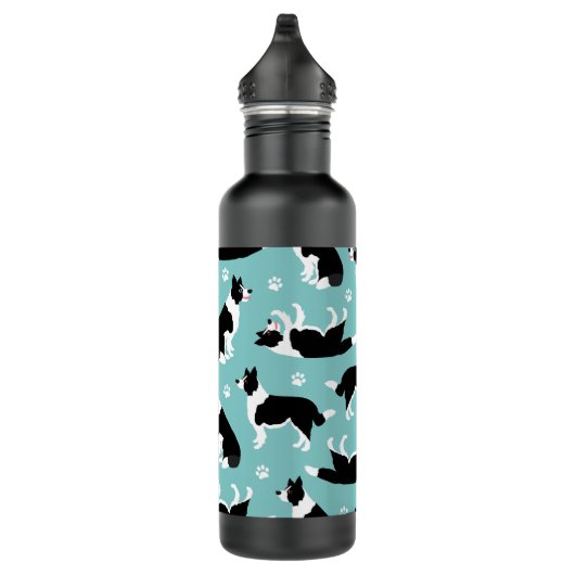 Afdrukken van Collie en Paw-rand Waterfles (Rechts)