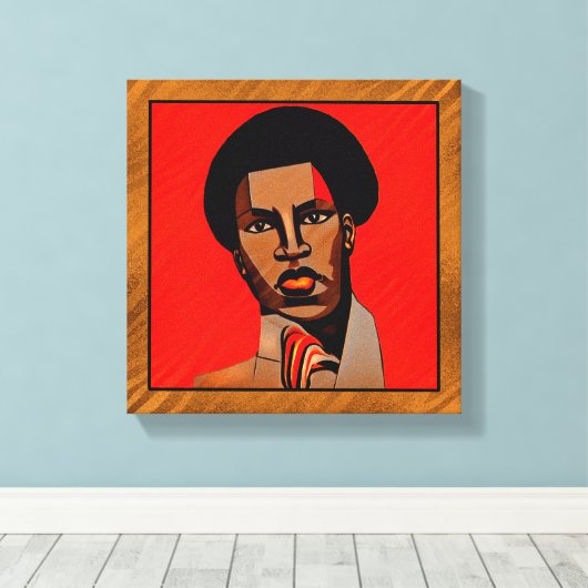 Afdrukken van Cubism Style African Man Canvas (Insitu (Houten vloer))