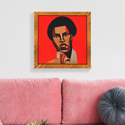 Afdrukken van Cubism Style African Man Canvas (Insitu (Woonkamer))