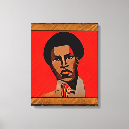 Afdrukken van Cubism Style African Man Canvas (Voorkant)