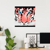 AFDRUKKEN VAN DE DOUANE - TIGER-PEACH POSTER (Thuiskantoor)