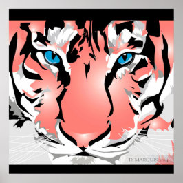 AFDRUKKEN VAN DE DOUANE - TIGER-PEACH POSTER