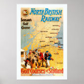 Afdrukken van de golfbaan van Schotland Poster (Voorkant)