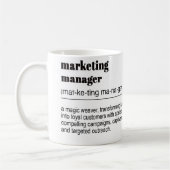 Afdrukken van definitie van marketingmanager tweekleurige koffiemok (Links)