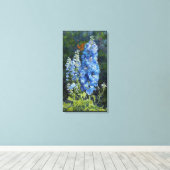Afdrukken van "Delphiniums" Galerij met overvullin (Insitu (Houten vloer))